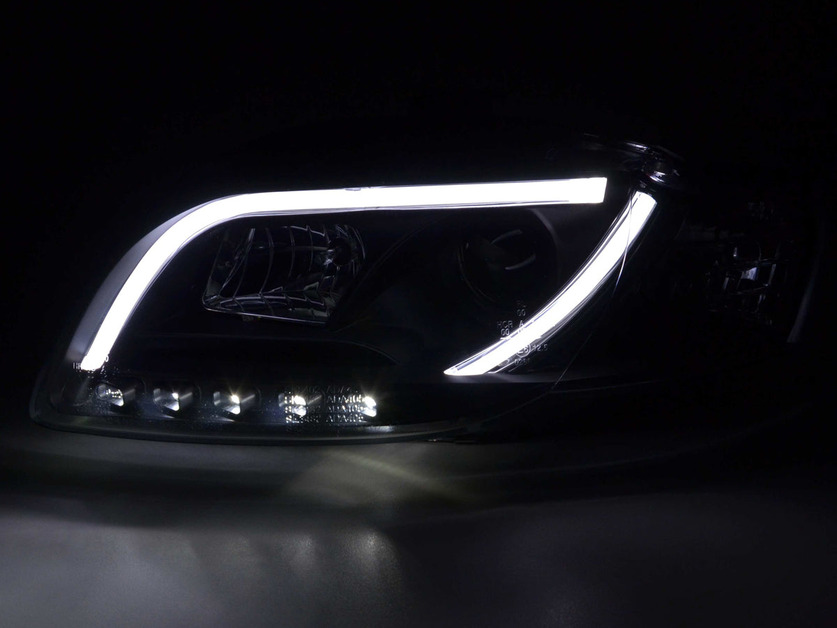 Scheinwerfer Set Daylight LED Tagfahrlicht Audi A4 Typ 8E 05-07 schwarz Scheinwerfer Set Daylight LED Tagfahrlicht Audi A4 Typ 8E 05-07 schwarz